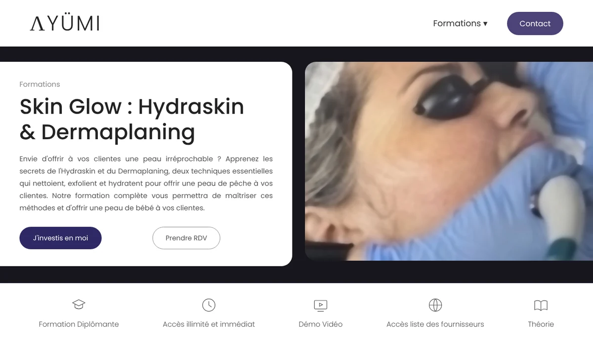 Mon ancien site Ayümi, fait par un prestataire